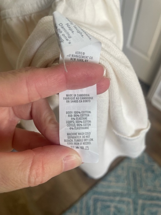 aerie Off-White Hooded Peplum Pullover - Picture 6 of 6